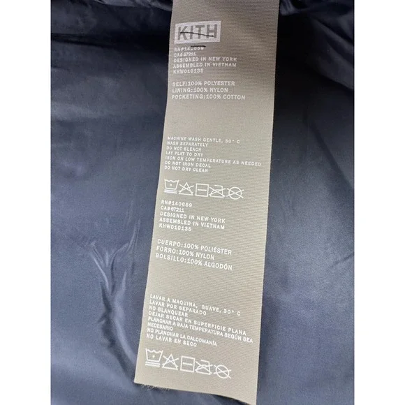 Kith Pinehurst Sherpa Fleece Jacket Mens Large Navy Paisley Snap Front Bomber - Picture 10 of 11